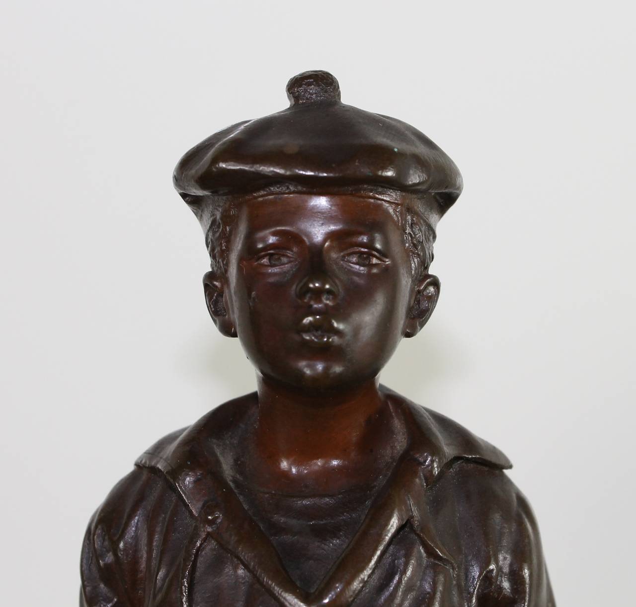 Boy in Patinated Bronze, Signed and Dated 3