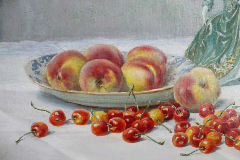 Still life with Fruit by Carl Nona (Bonn 1876-1949) In Good Condition For Sale In Sint Annaland, NL