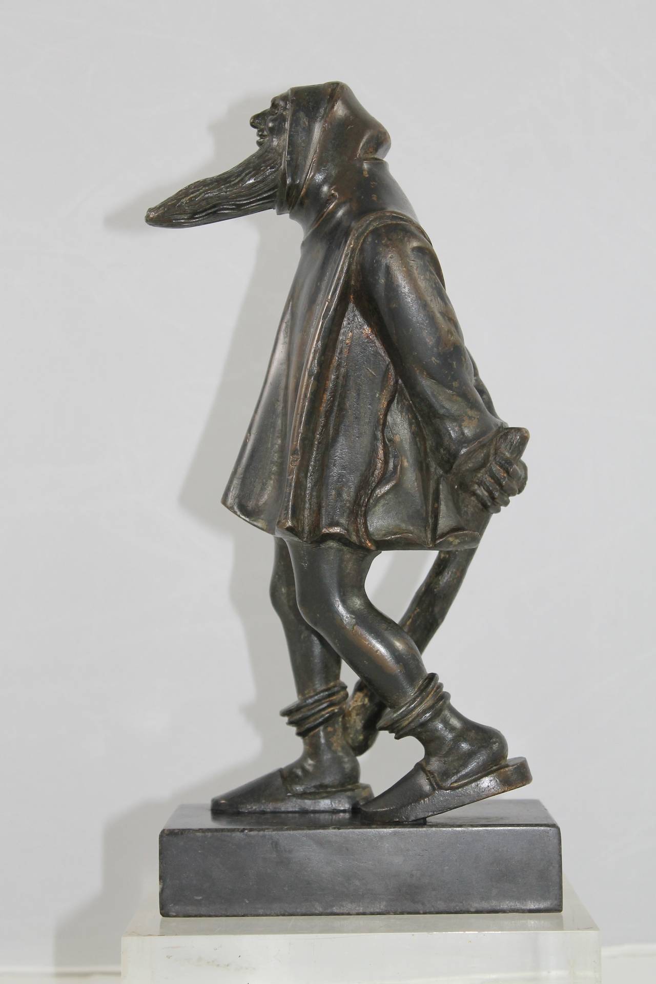 18th Century and Earlier Bronze Wild Man, 18th or 19th Century For Sale