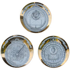 Trio of Fornasetti Astrolabio Plates in Porcelain