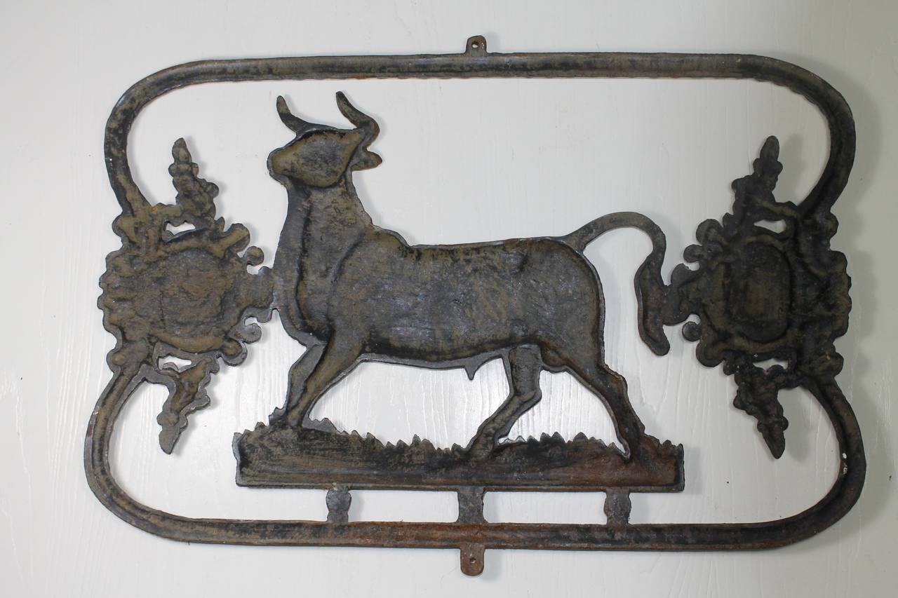  Butcher Sign in Cast Iron, France, 19th Century 1