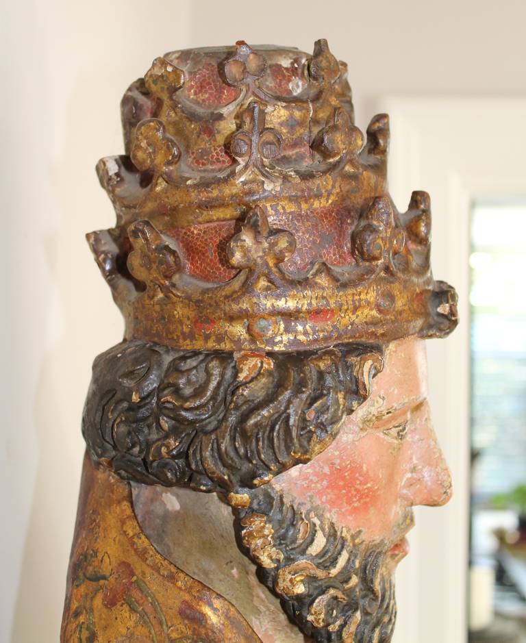 Saint Peter, Woodcarved, 15th Century, Lower Rhine In Good Condition For Sale In Sint Annaland, NL