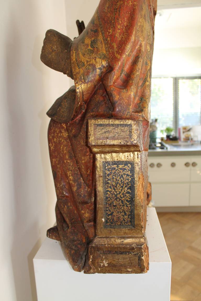 Saint Peter, Woodcarved, 15th Century, Lower Rhine For Sale 1