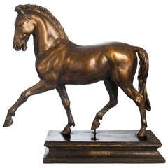 Italian Plaster Bronzed Horse