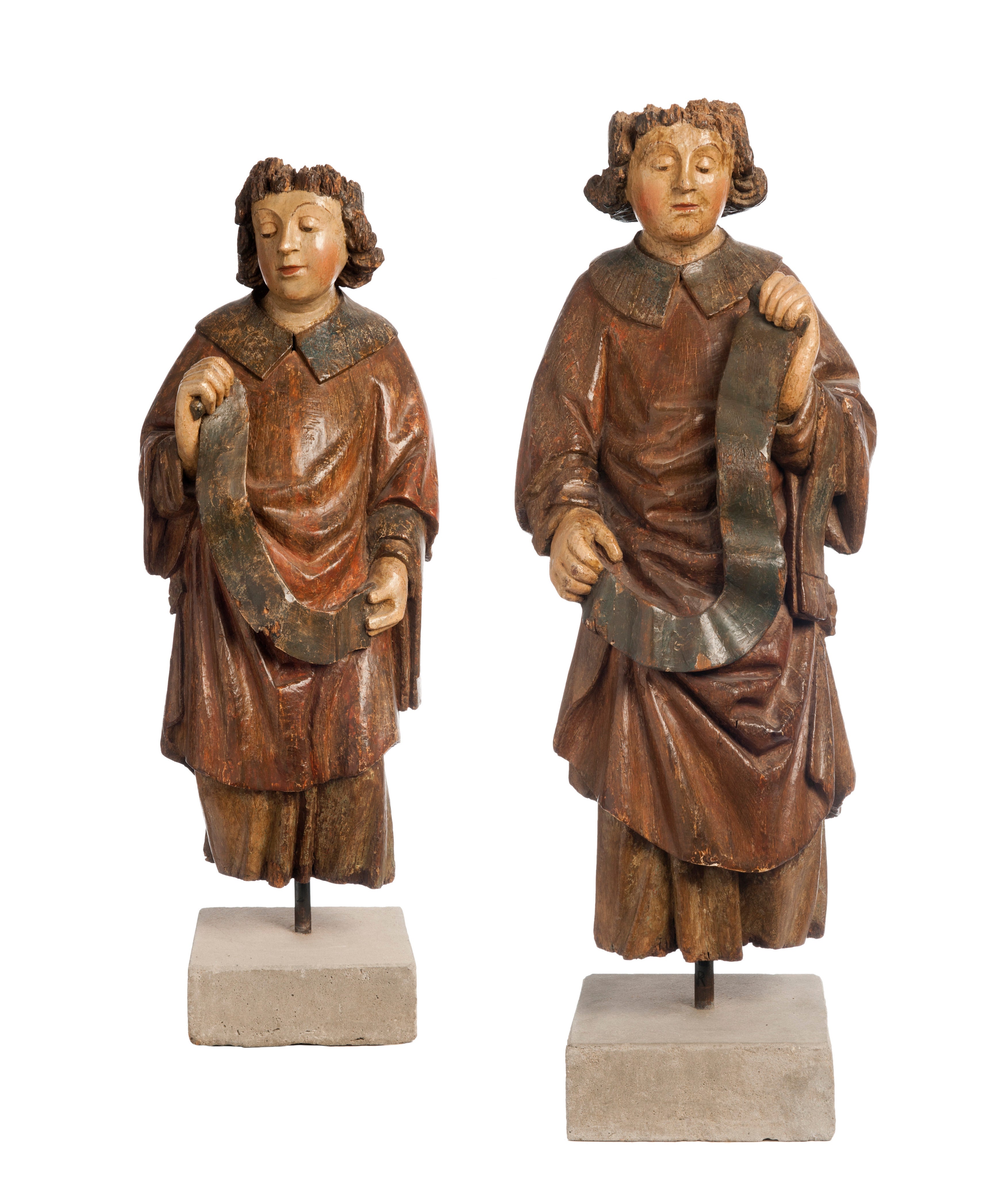 Flemish Pair of Angles 15th Century For Sale