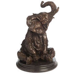20th Century Bronze Elephant on Marble Plateau 11