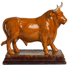 French Limousin Bull in terracotta, circa 1900