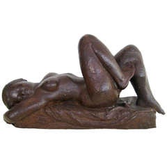 Vintage Anker Hoffman Sculpture, Lying woman