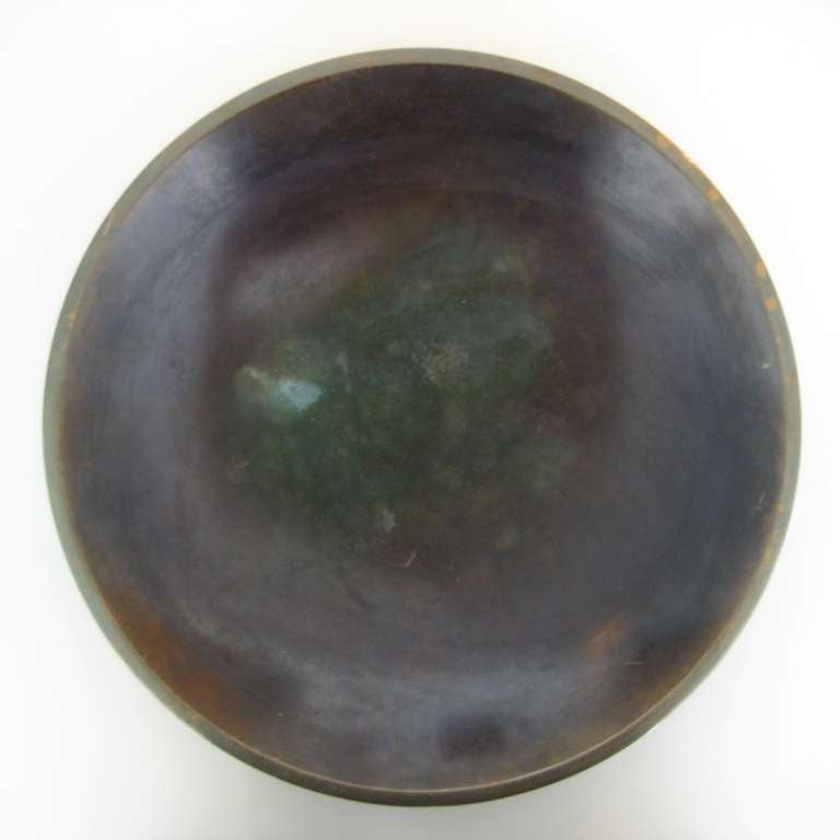 Just Andersen partly green patinated bronze dish