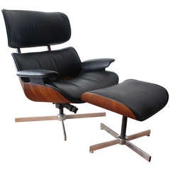 George Mulhauser for Plycraft Bentwood Lounge Chair and Ottoman