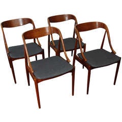 Johannes Andersen for Uldum Møbelfabrik Sculpted Bentwood Dining Chairs