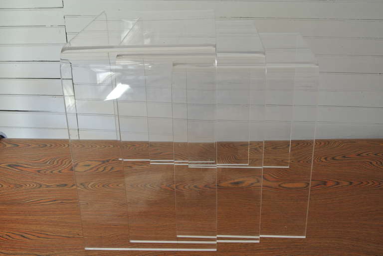 Set of Three Acrylic Lucite Nesting Tables