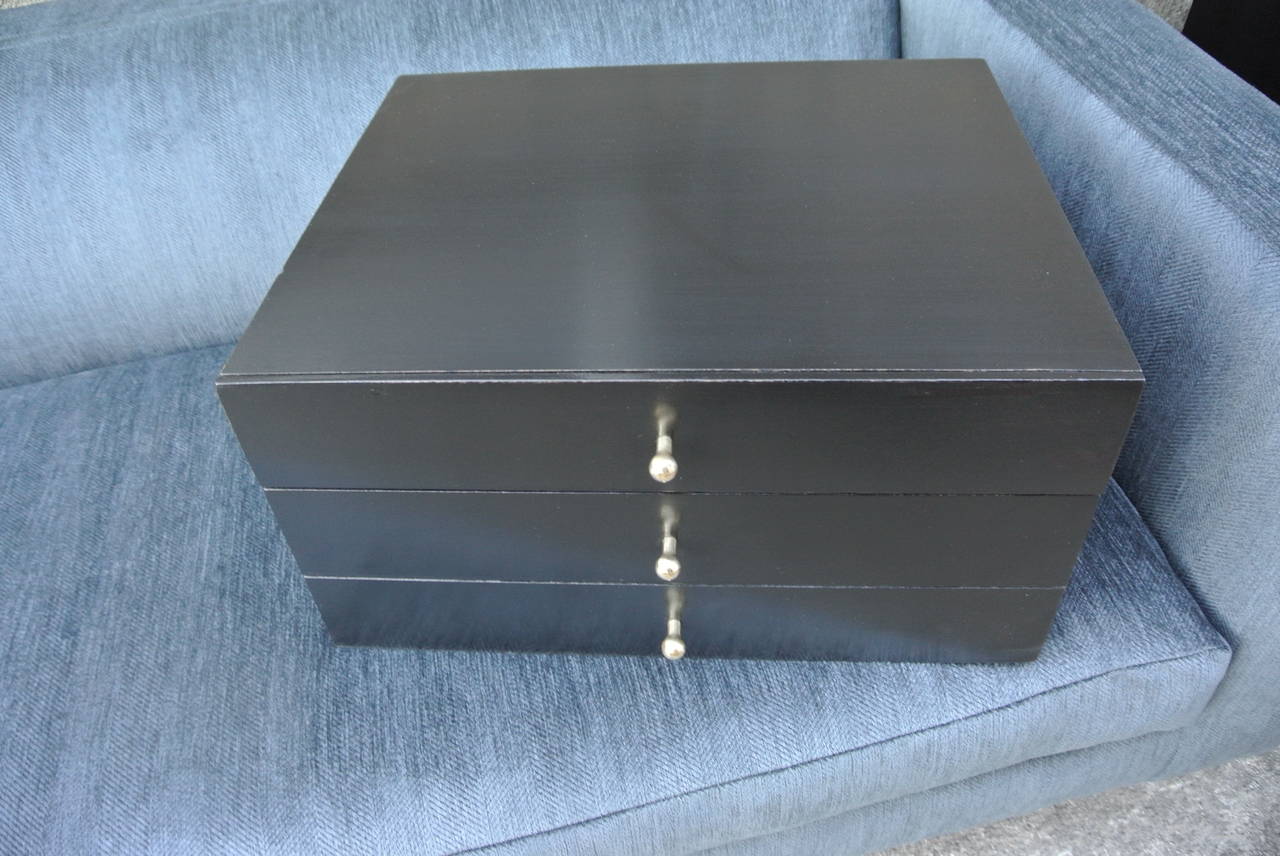 Ebonized Jewelry Box by Harvey Probber In Excellent Condition For Sale In Morristown, NJ