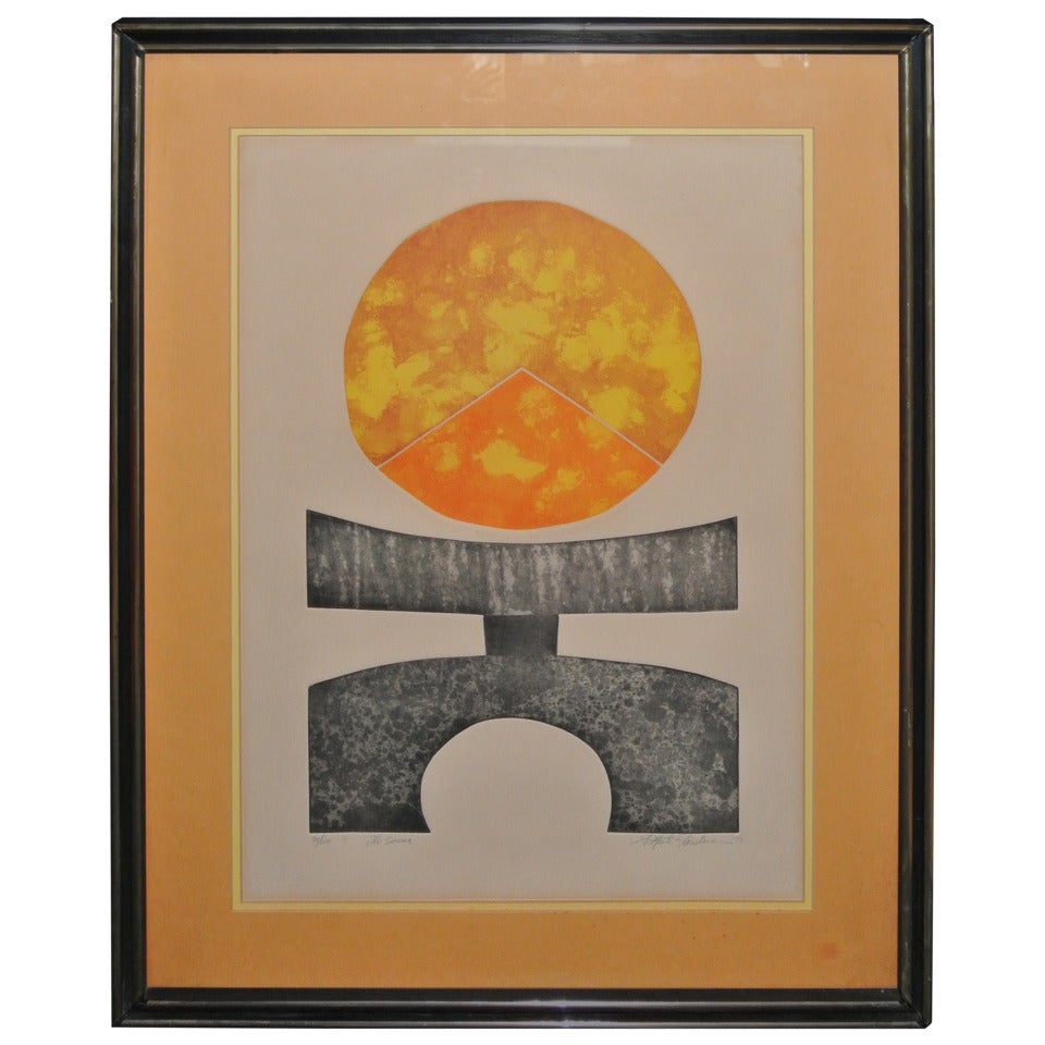 Martin Friedman "The Source" 1972 Woodblock Abstract Pencil Signed 38/100 For Sale