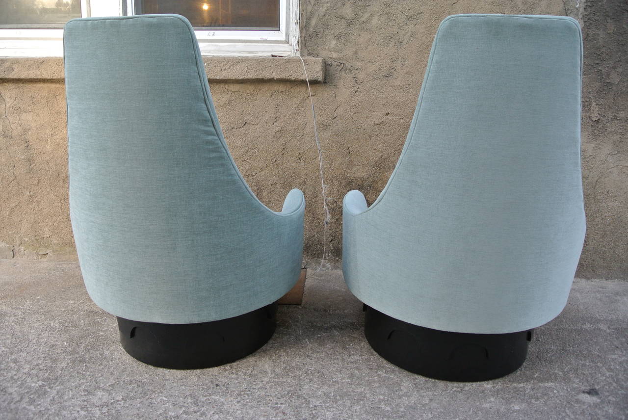 Mid-Century Modern Adrian Pearsall High Back Barrel Chairs
