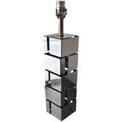 Jere Style Three-Dimensional Chrome Cube Designer Table Lamp