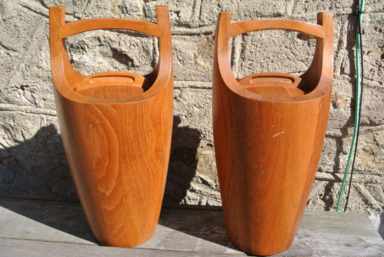 Pair of Danish Teak Ice Buckets by Jens Quistgaard for Dansk 2