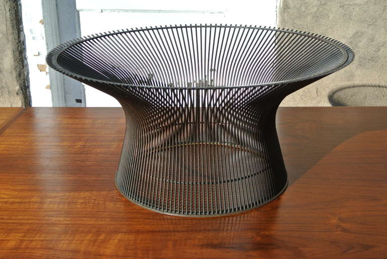 Mid-20th Century Warren Platner Bronze Coffee Table Base with Glass Top for Knoll For Sale