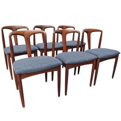 "Juliane" Danish Dining Chairs by Johannes Andersen for Uldum, Set of Six