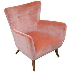 Beautiful Mid-Century Modern Saber Leg Wingback Chair