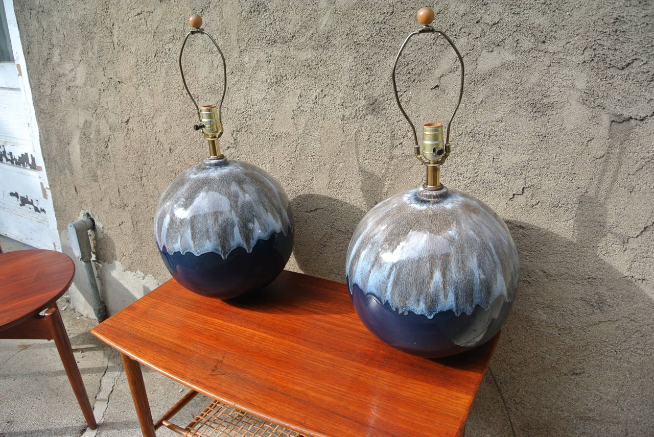 Large Ceramic Drip Glaze Lamps 3