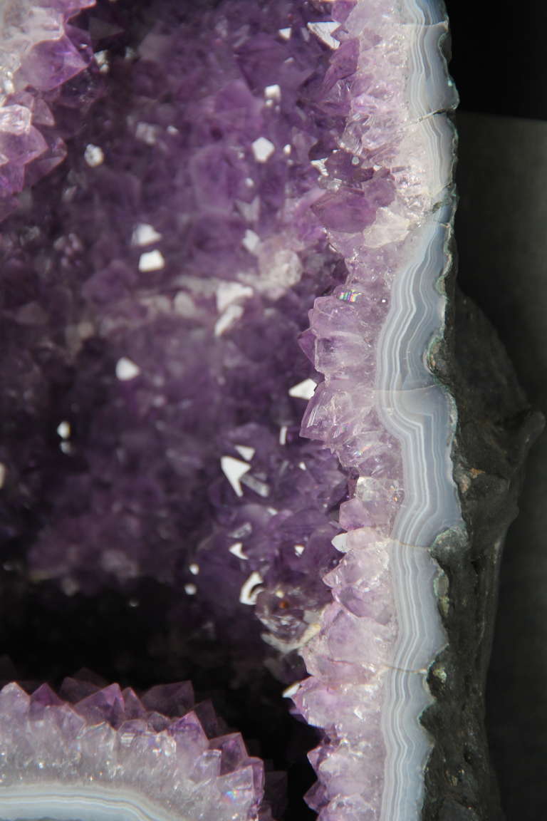 Brazilian Single Amethyst Crystal Geode In Excellent Condition In Morristown, NJ