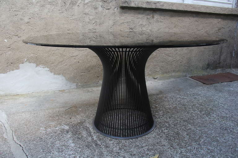 Bronze wire dining table by Warren Platner with 54