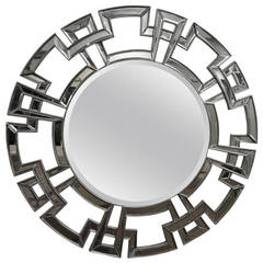 Greek Key Sunburst Beveled Mirror