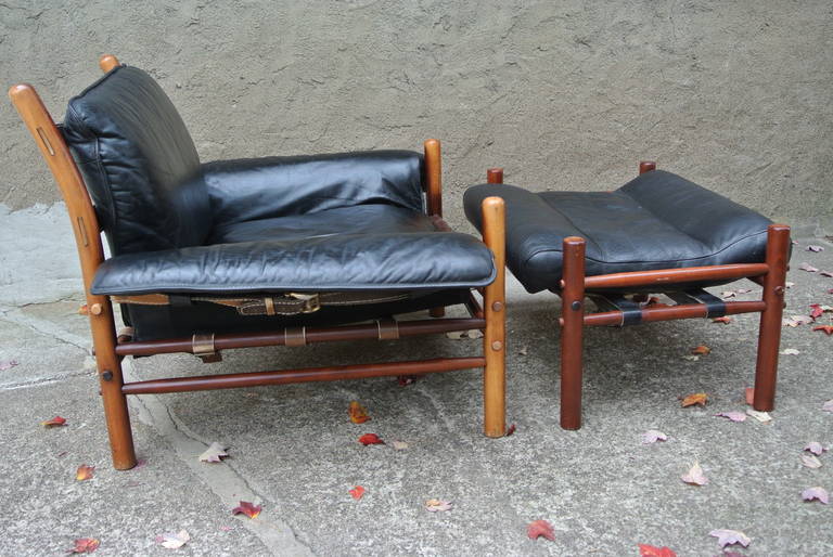 Swedish Lounge Chair & Ottoman by. Arne Norrell