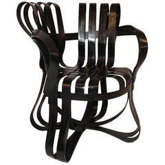 Frank Gehry  for Knoll 4 Ebony Cross Check Dining Chair Set. Discontinued