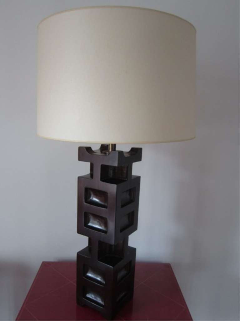 James Mont carved wood table lamp in gorgeous condition.