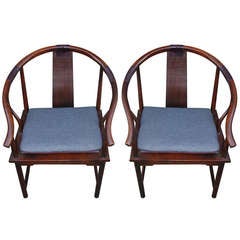 Pair of Baker Far East Collection Club Chairs