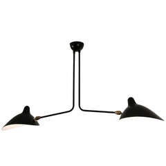 Serge Mouille Ceiling Lamp with Two Still Arms Also Named Plafonnier 11