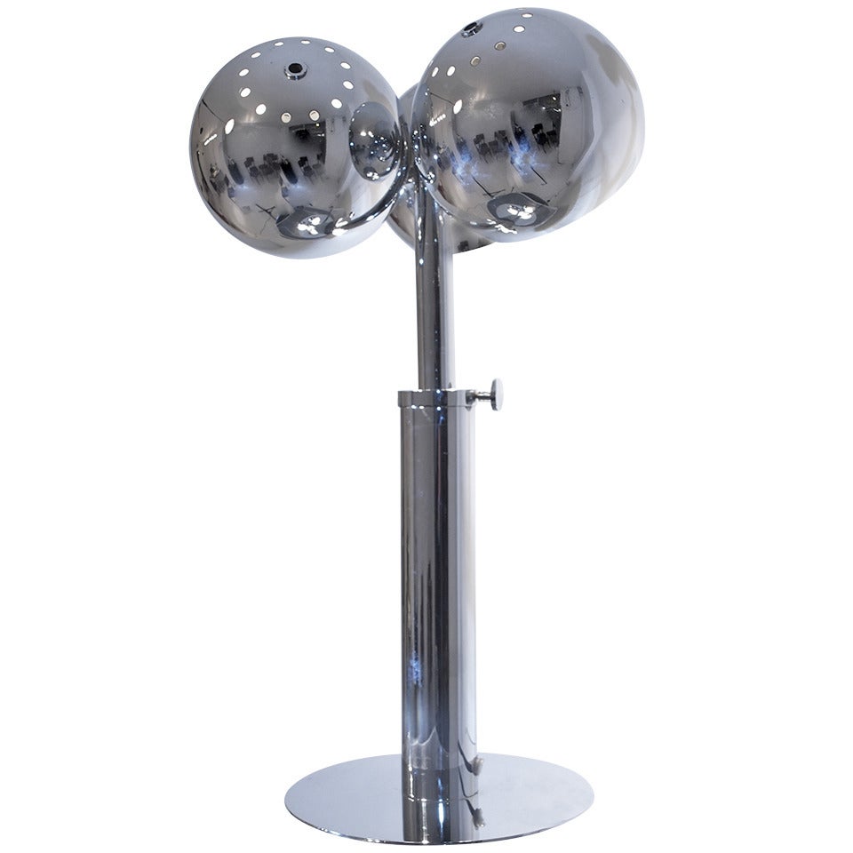  Chrome table lamp,    Signed J. Bouvier, Paris     Adjustable  For Sale