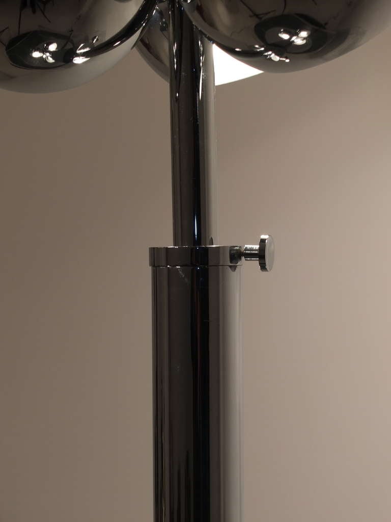 Late 20th Century Chrome table lamp,    Signed J. Bouvier, Paris     Adjustable For Sale