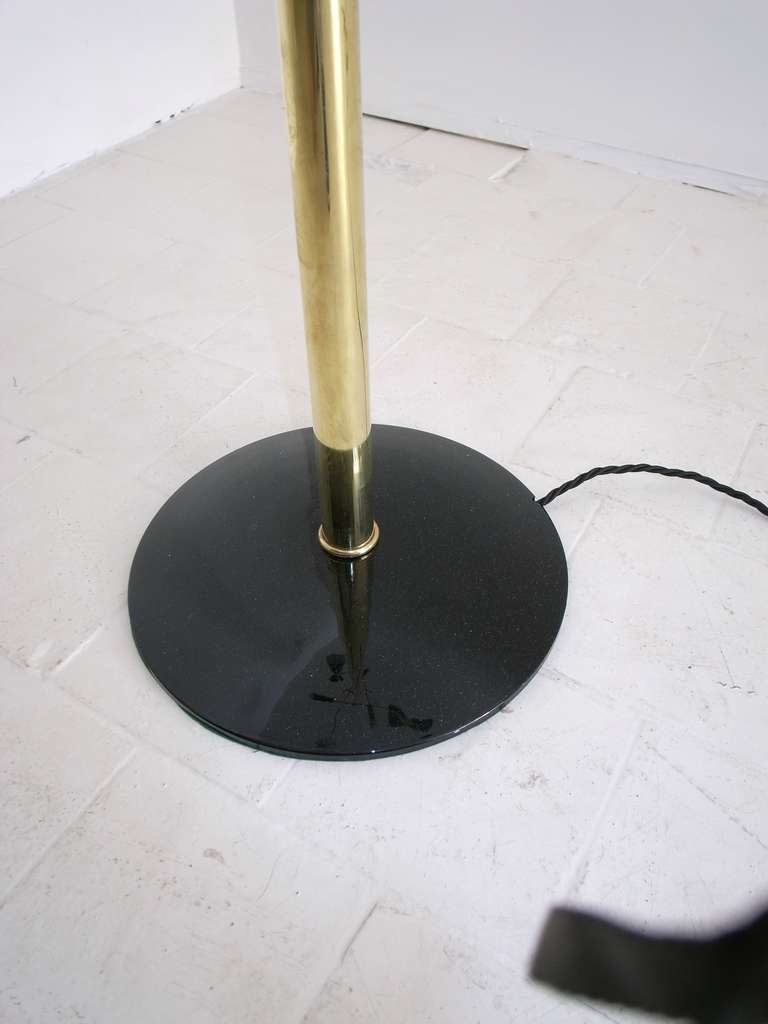 Arredoluce Brass and Black Lacquered Double Reflectors, Triennale Floor Lamp 3