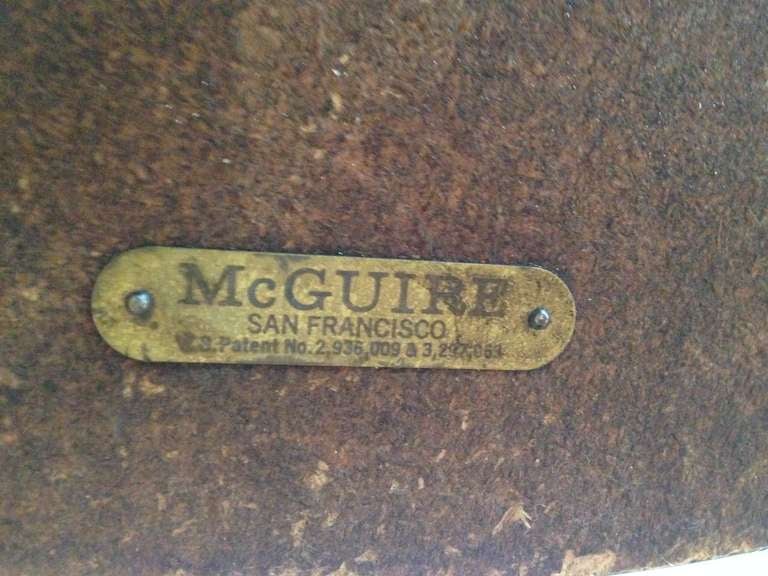 McGuire Bound Wood and Marble Round Table In Good Condition In Los Angeles, CA