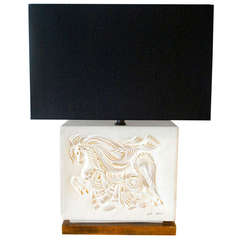 Sascha Brastoff "Custom Original" Plumed Horse Lamp