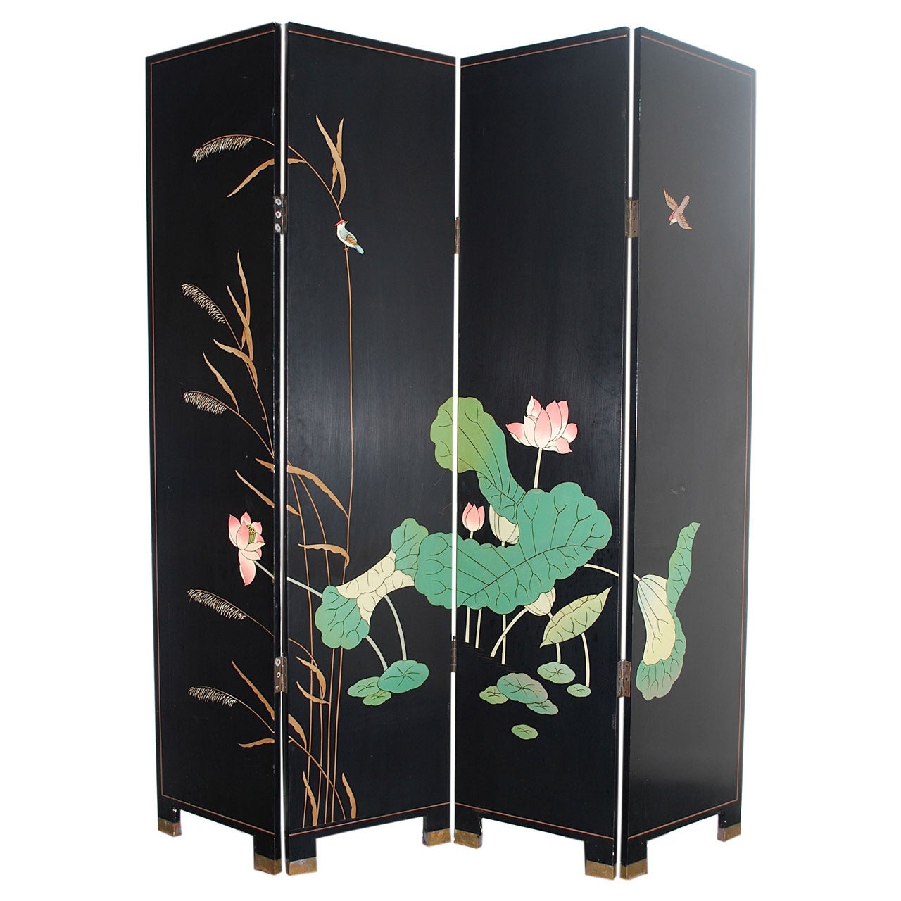 Two-Sided Lacquered Chinese Coromandel Screen For Sale