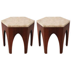 Harvey Probber Marble Top Side Tables