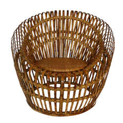Franco Albini Split Reed Bamboo and Rattan Chair