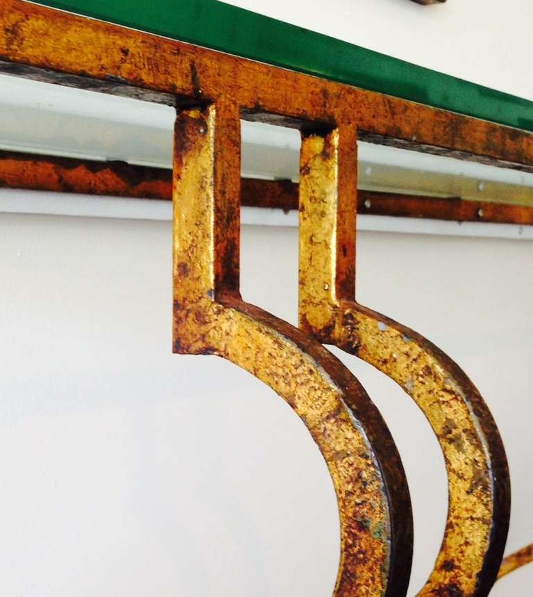 Art Deco Italian Wall Console and Mirror, circa 1940s