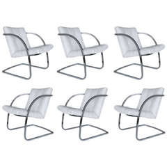 Milo Baughman Polished Chrome Dining Chairs
