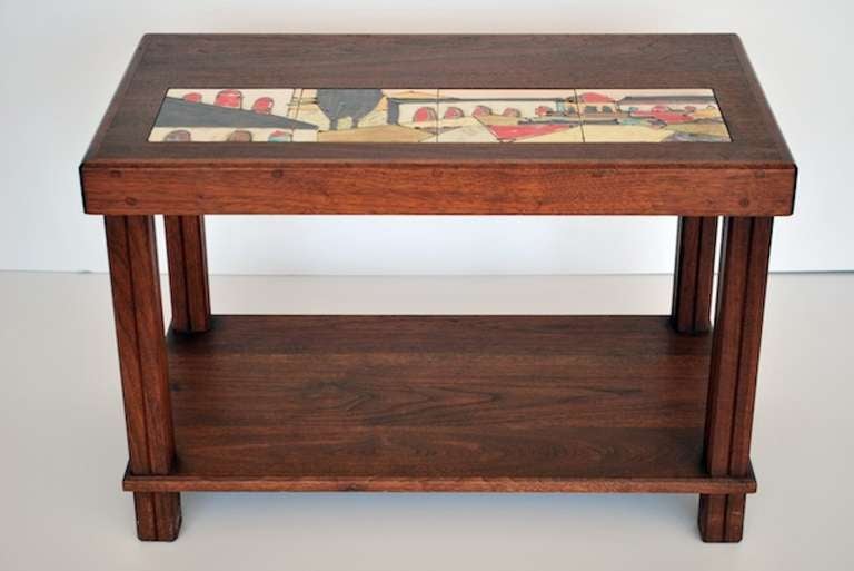 Harris Strong Mission Style Table with Inset Tiles