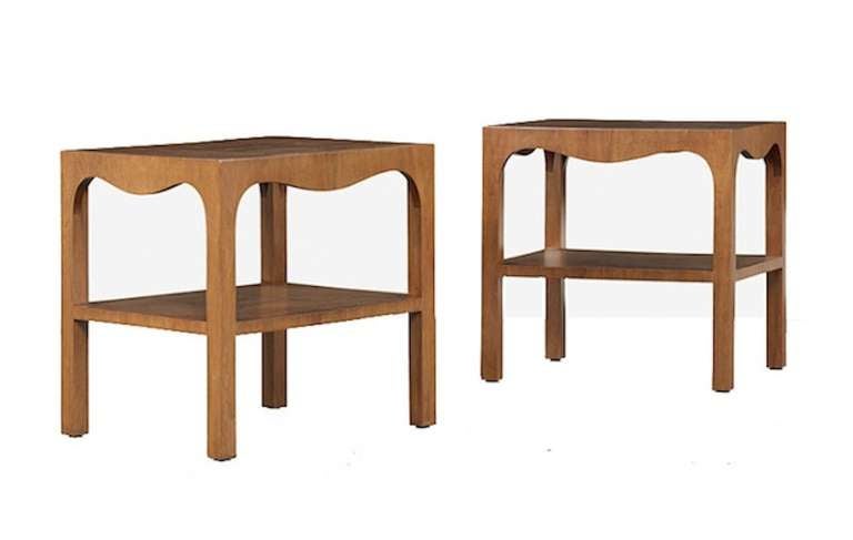 Modern Pair of Samuel Marx Walnut Side Tables For Sale