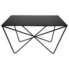 Darrell Landrum Iron and Black Glass Table for Avard