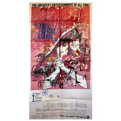 Large Original Movie Poster, Audrey Hepburn and Rex Harrison in "My Fair Lady" 1