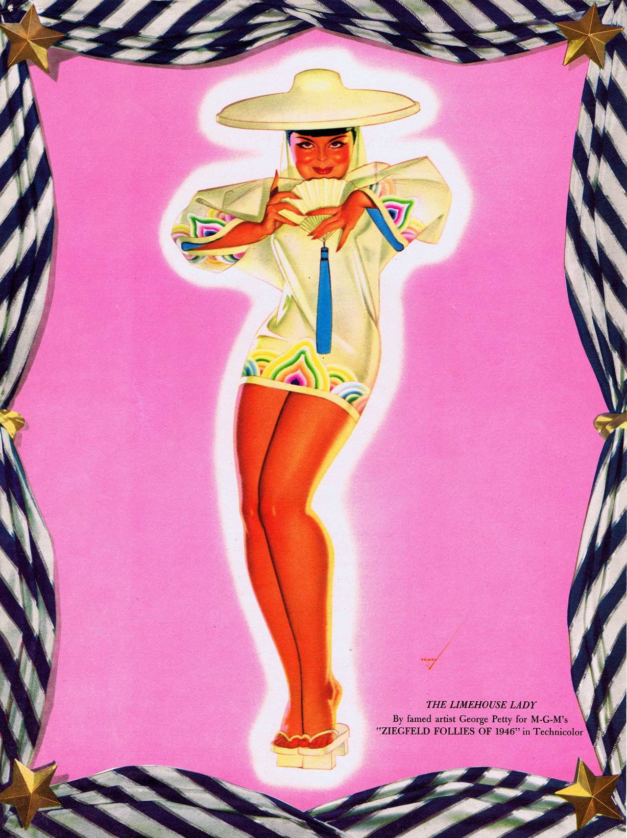 Mid-20th Century Ziegfeld Follies: Set Of Four Original 'Petty Girls' Pin Up Movie Trade Cards