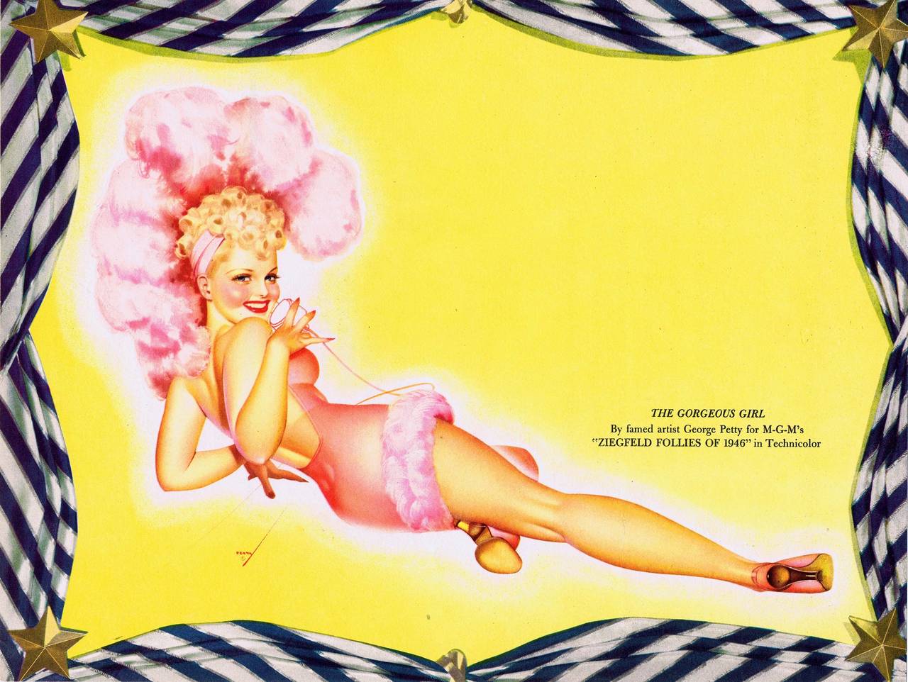 American Ziegfeld Follies: Set Of Four Original 'Petty Girls' Pin Up Movie Trade Cards