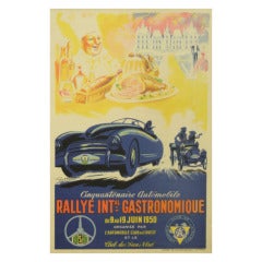 Vintage Original Poster by Georges Hamel for the Gastronomical Car Rallye